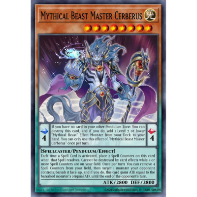 Mythical Beast Master Cerberus -- EXFO-EN027 -- Secret Rare -- 1st edition   -  -Condicion: MINT